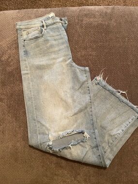 Vici Light Blue Distressed Flare Jeans